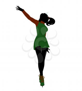 Royalty Free Clipart Image of a Girl Skating