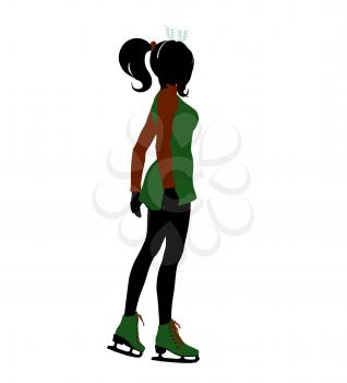 Royalty Free Clipart Image of a Girl Skating