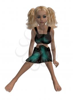 Royalty Free Clipart Image of a Little Girl