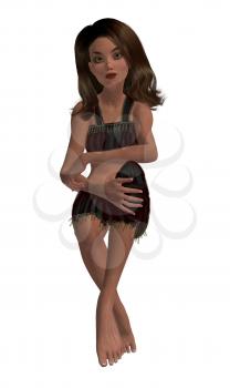 Royalty Free Clipart Image of a Little Girl