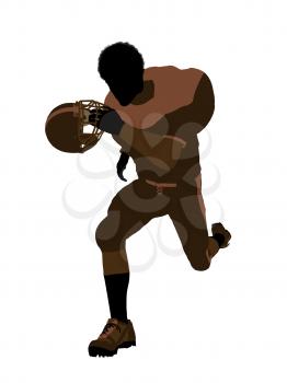 Royalty Free Clipart Image of a Football Player Silhouette