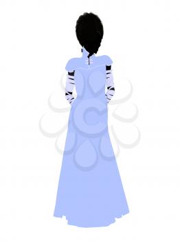 Royalty Free Clipart Image of a Silhouette of the Bride of Frankenstein