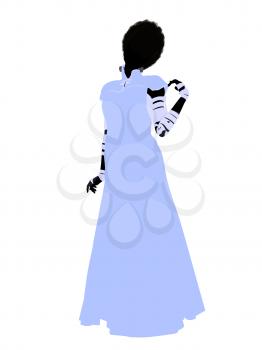 Royalty Free Clipart Image of a Silhouette of the Bride of Frankenstein