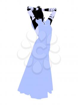 Royalty Free Clipart Image of a Silhouette of the Bride of Frankenstein