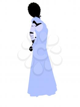 Royalty Free Clipart Image of a Silhouette of the Bride of Frankenstein