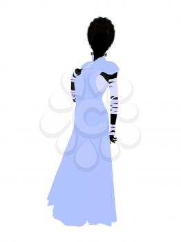 Royalty Free Clipart Image of a Silhouette of the Bride of Frankenstein