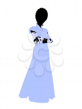 Royalty Free Clipart Image of a Silhouette of the Bride of Frankenstein