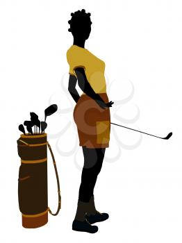 Royalty Free Clipart Image of a Female Golfer