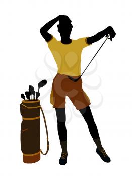 Royalty Free Clipart Image of a Female Golfer