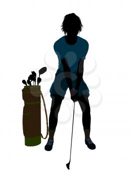 Royalty Free Clipart Image of a Female Golfer