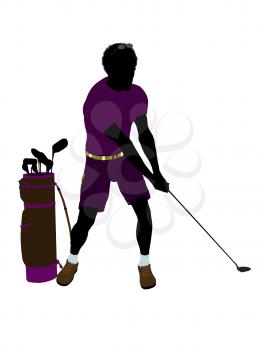 Royalty Free Clipart Image of a Male Golfer