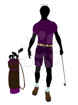 Royalty Free Clipart Image of a Male Golfer