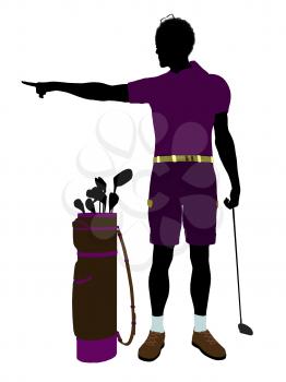 Royalty Free Clipart Image of a Male Golfer