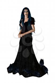 Royalty Free Clipart Image of a Woman in a Gown