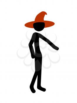 Royalty Free Clipart Image of a Stick Witch