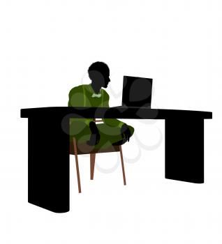 Royalty Free Clipart Image of a Man at a Desk