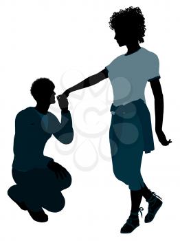 Royalty Free Clipart Image of a Romantic Couple