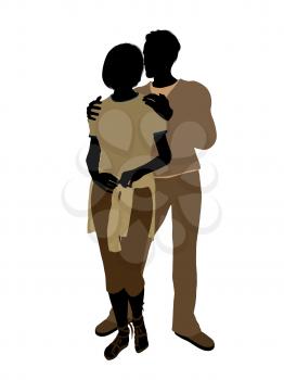 Royalty Free Clipart Image of a Romantic Couple