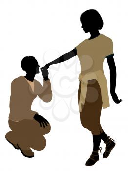 Royalty Free Clipart Image of a Romantic Couple