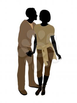 Royalty Free Clipart Image of a Romantic Couple