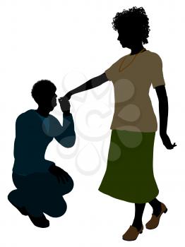 Royalty Free Clipart Image of a Romantic Couple