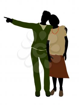 Royalty Free Clipart Image of a Romantic Couple