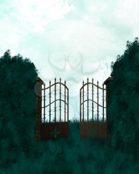 Royalty Free Clipart Image of a Gate