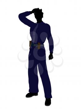 Royalty Free Clipart Image of a Woman in a Police Uniform