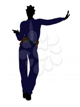 Royalty Free Clipart Image of a Woman in a Police Uniform