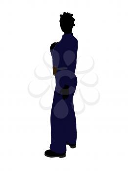 Royalty Free Clipart Image of a Woman in a Police Uniform