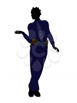 Royalty Free Clipart Image of a Woman in a Police Uniform