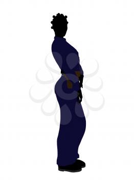 Royalty Free Clipart Image of a Woman in a Police Uniform