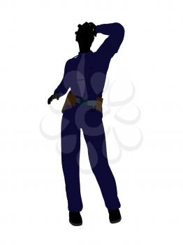 Royalty Free Clipart Image of a Woman in a Police Uniform