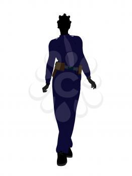 Royalty Free Clipart Image of a Woman in a Police Uniform