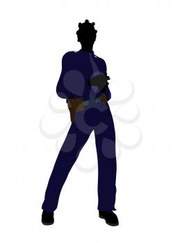 Royalty Free Clipart Image of a Woman in a Police Uniform