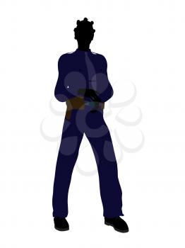 Royalty Free Clipart Image of a Woman in a Police Uniform