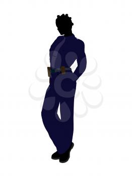 Royalty Free Clipart Image of a Woman in a Police Uniform