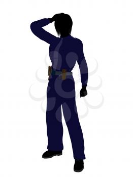 Royalty Free Clipart Image of a Female Officer