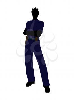 Royalty Free Clipart Image of a Woman in a Police Uniform