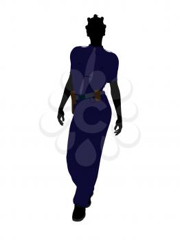 Royalty Free Clipart Image of a Woman in a Police Uniform