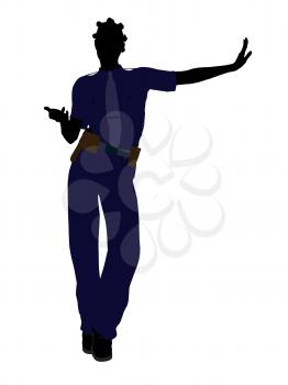 Royalty Free Clipart Image of a Woman in a Police Uniform