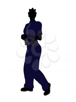 Royalty Free Clipart Image of a Woman in a Police Uniform