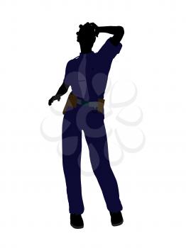 Royalty Free Clipart Image of a Woman in a Police Uniform