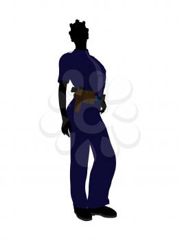 Royalty Free Clipart Image of a Woman in a Police Uniform