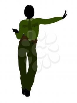 Royalty Free Clipart Image of a Female Sheriff