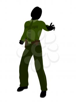 Royalty Free Clipart Image of a Female Sheriff