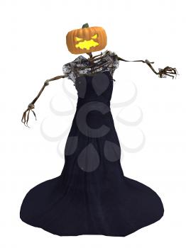 Royalty Free Clipart Image of a Pumpkin Woman