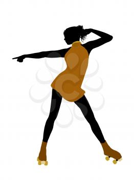 Royalty Free Clipart Image of a Female Roller Skater