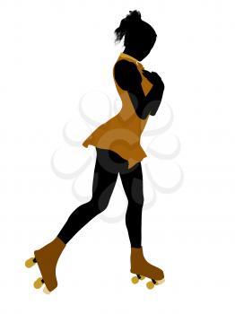 Royalty Free Clipart Image of a Female Roller Skater