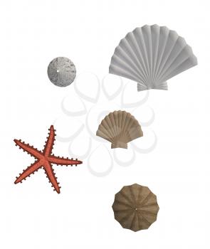 Royalty Free Clipart Image of Seashells